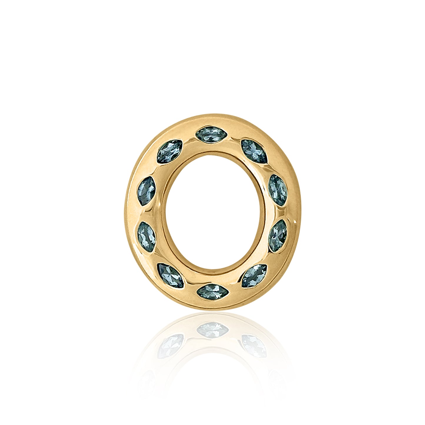 Medium Oval Disc - Aquamarine