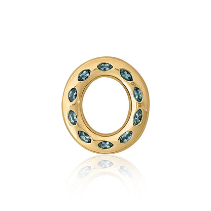 Medium Oval Disc - Aquamarine