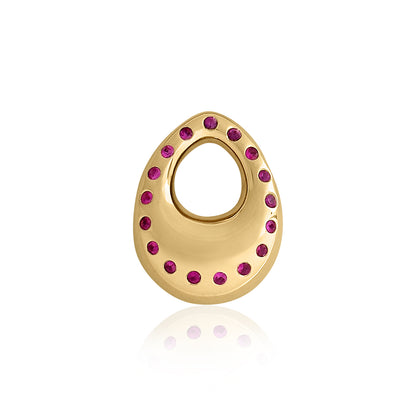 Medium Teardrop Disc - Ruby