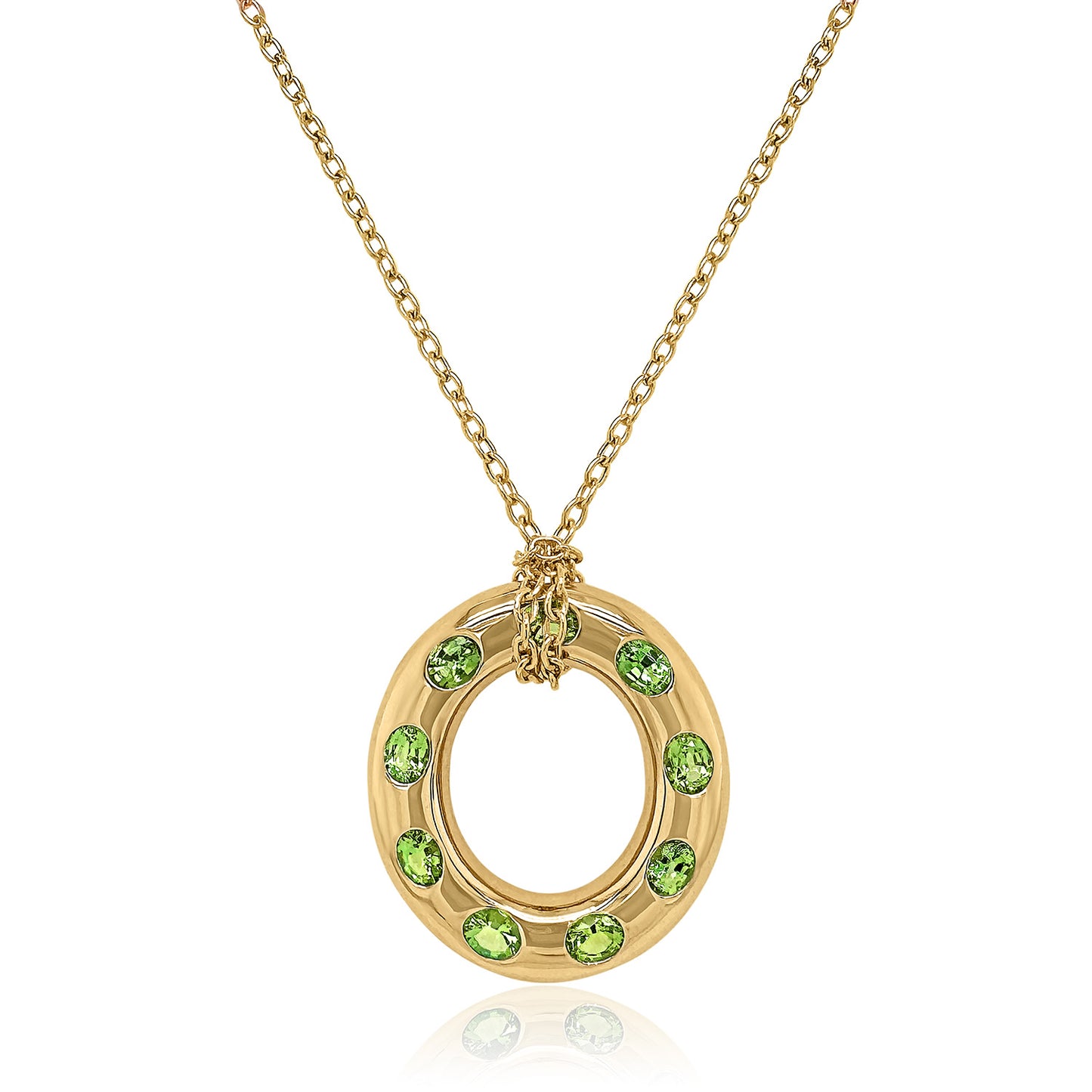9 Oval Large Oval Disc Pendant - Tourmaline
