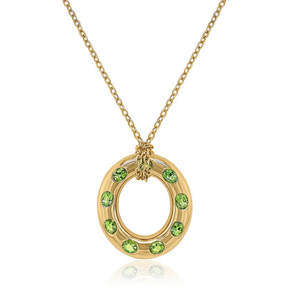 9 Oval Large Oval Disc Pendant - Tourmaline