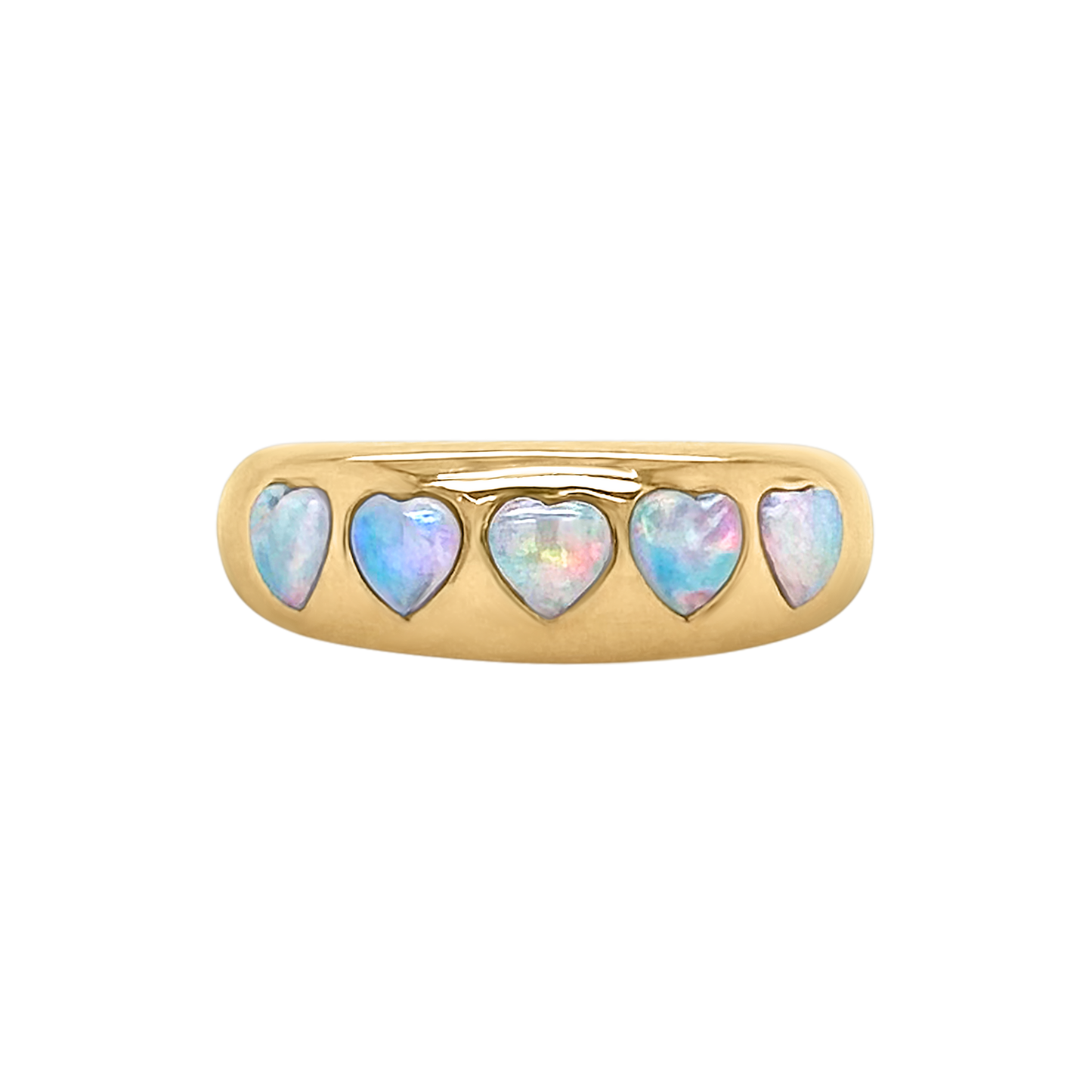 5 Heart Classic Nomad Ring - Opal