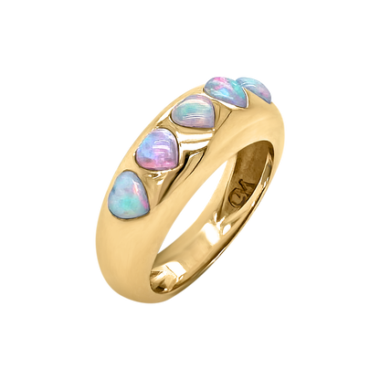 5 Heart Classic Nomad Ring - Opal