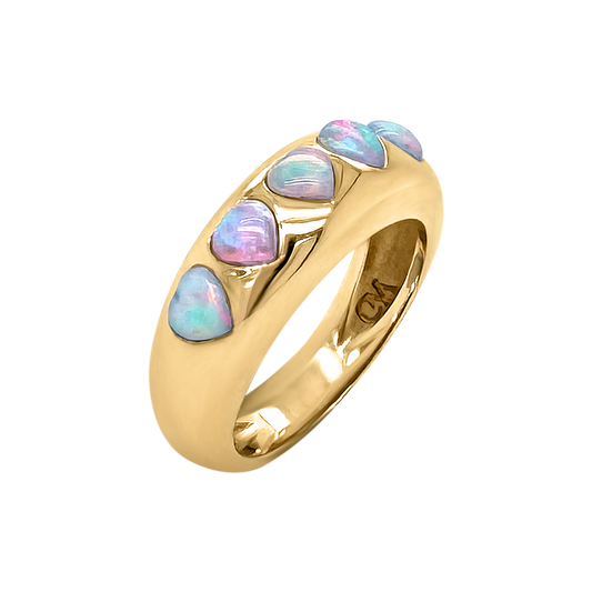 5 Heart Classic Nomad Ring - Opal