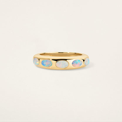 5 Oval Skinny Nomad Ring - Opal