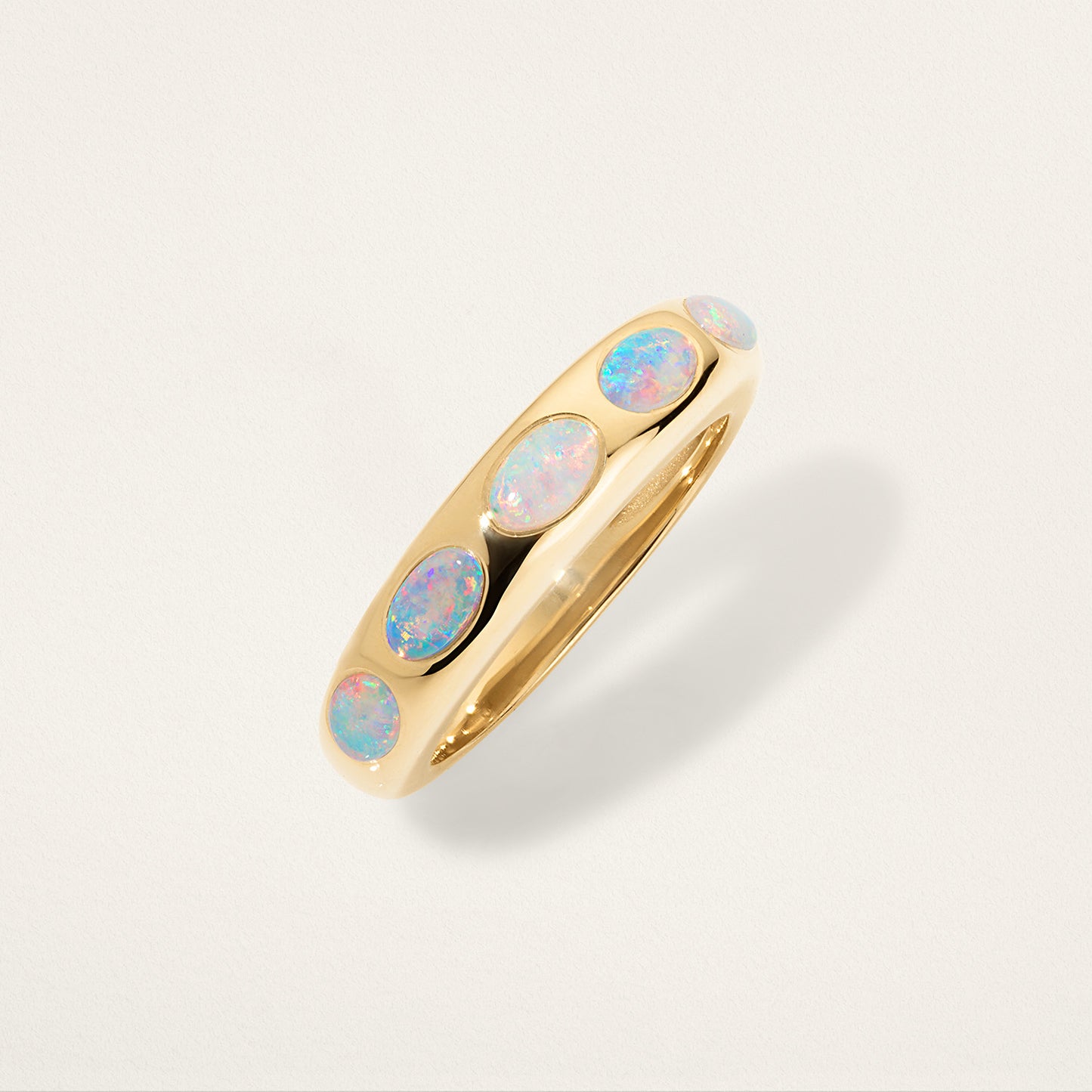 5 Oval Skinny Nomad Ring - Opal