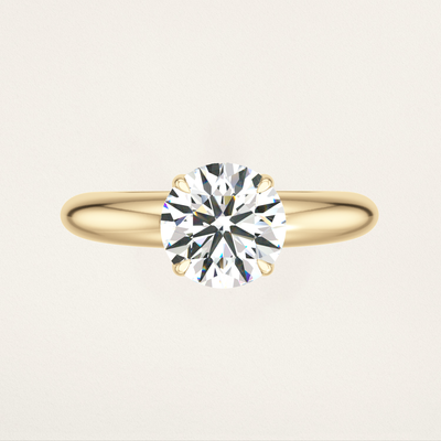 Prong Set Solitaire Nouveau Romantic Stackable Ring - Round
