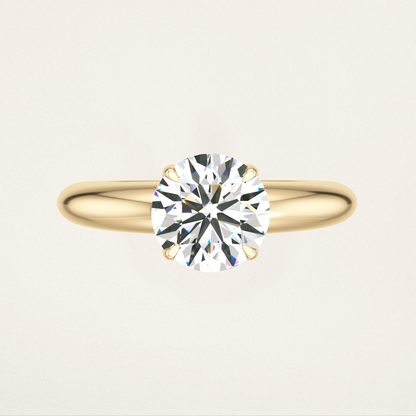 Prong Set Solitaire Nouveau Romantic Stackable Ring - Round