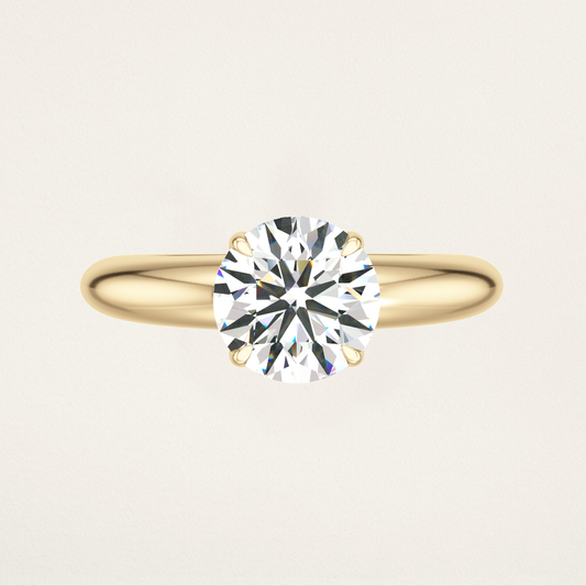 Prong Set Solitaire Nouveau Romantic Stackable Ring - Round