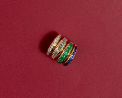 Round Channel Set Skinny Nomad Ring - Diamond