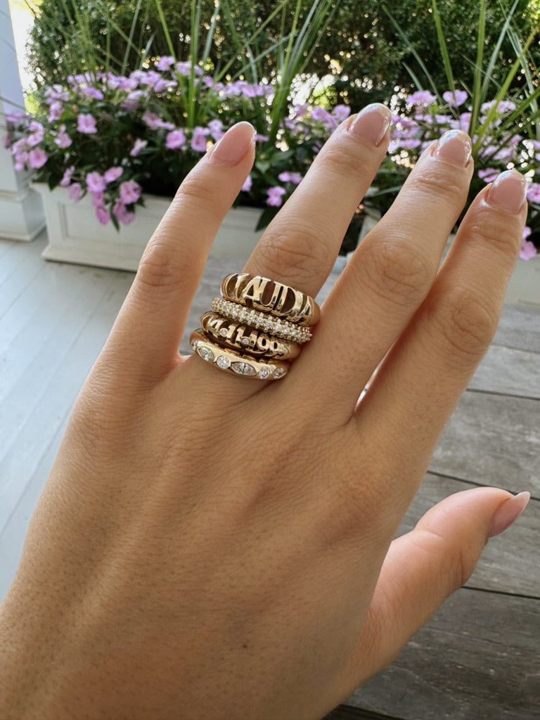 Skinny Inscribed Nomad Ring