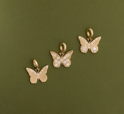 Lindy Small Butterfly Charm - Diamond