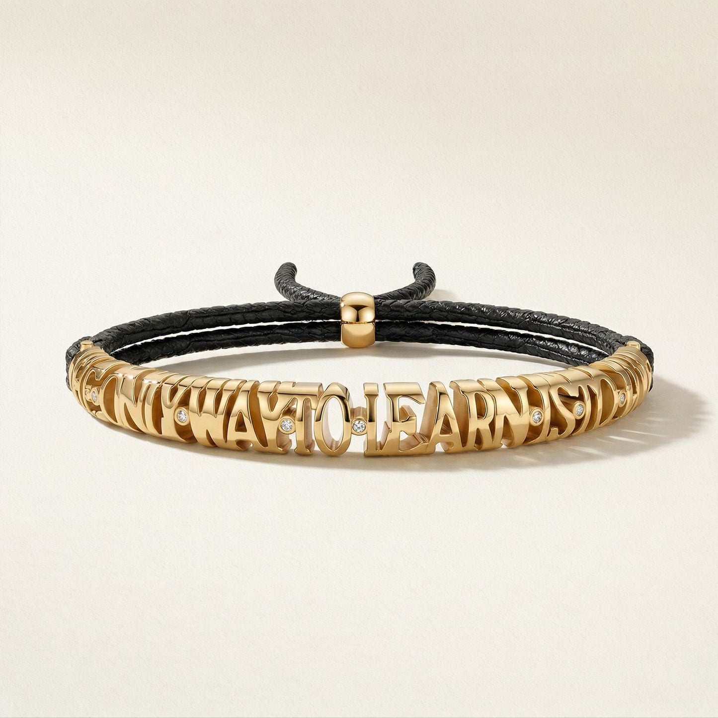 Classic Inscribed Nomad Half Bangle w/ Leather