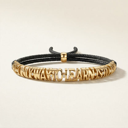 Classic Inscribed Nomad Half Bangle w/ Leather