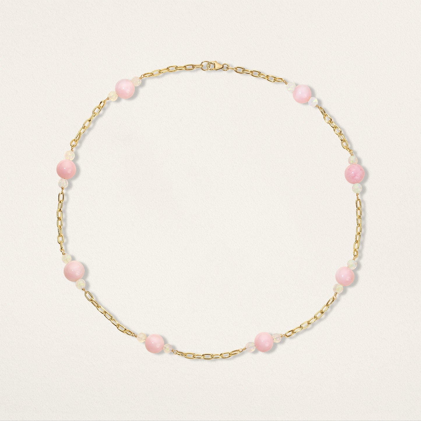 Pink & Ethiopian Opal Beaded Chain