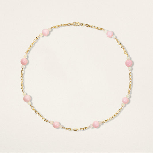 Pink & Ethiopian Opal Beaded Chain