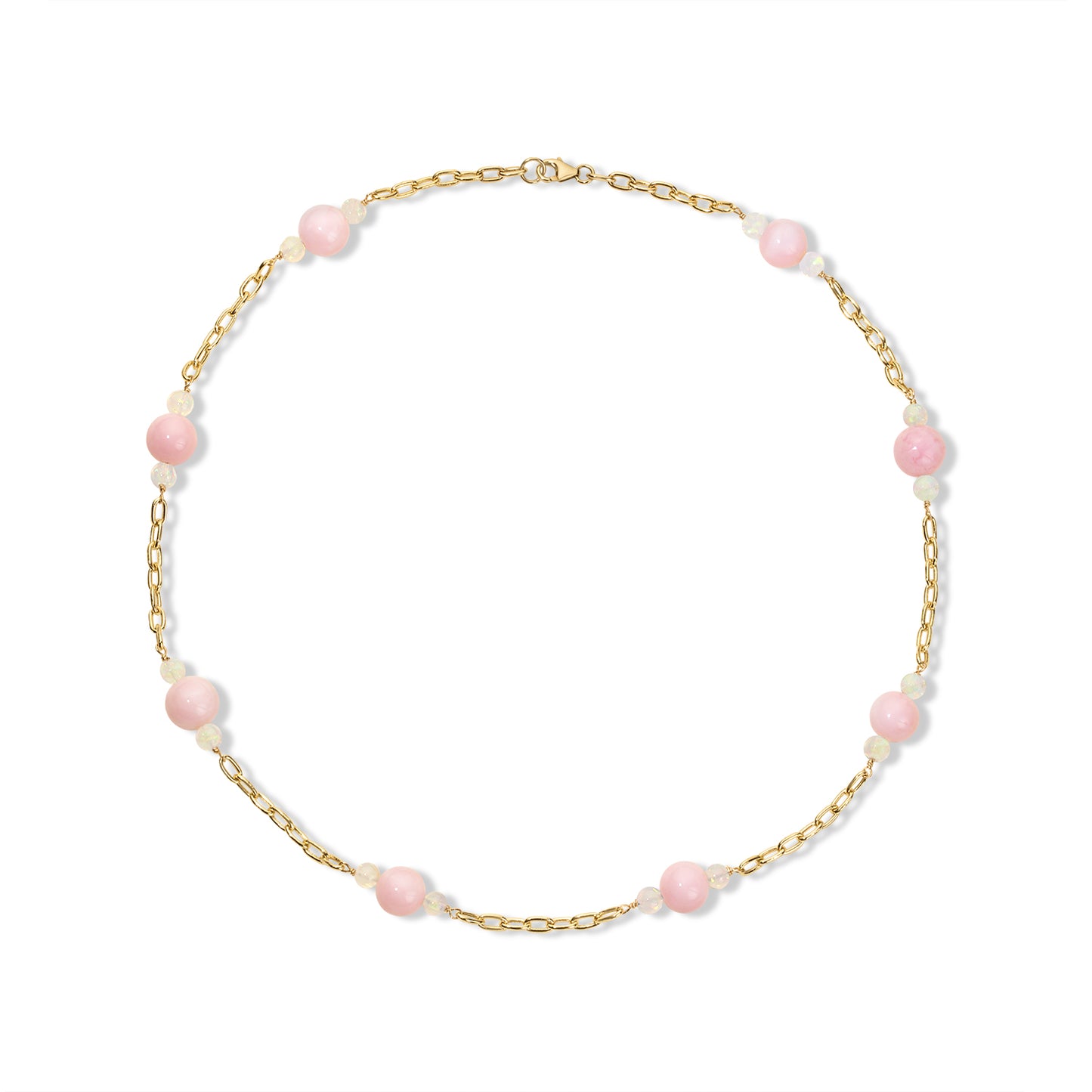 Pink & Ethiopian Opal Beaded Chain