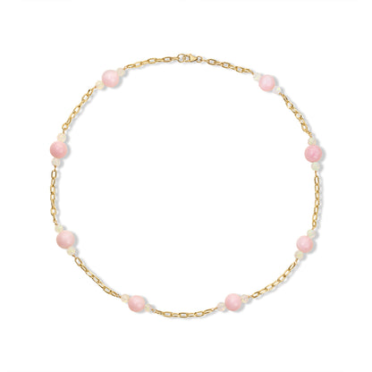 Pink & Ethiopian Opal Beaded Chain