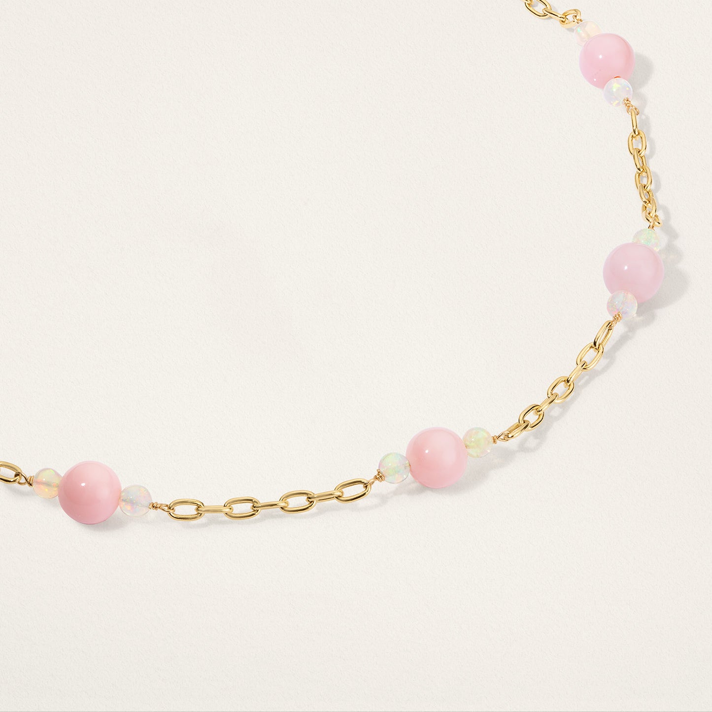 Pink & Ethiopian Opal Beaded Chain