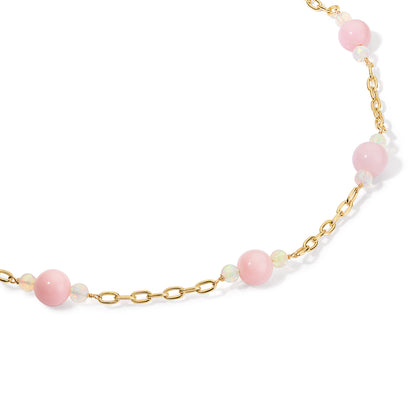 Pink & Ethiopian Opal Beaded Chain