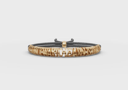 Classic Inscribed Nomad Half Bangle w/ Leather