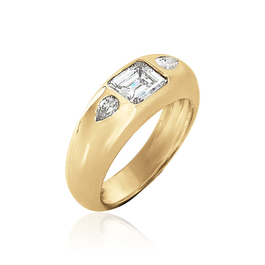 Emerald Cut with Pear Sides Classic Nomad Ring