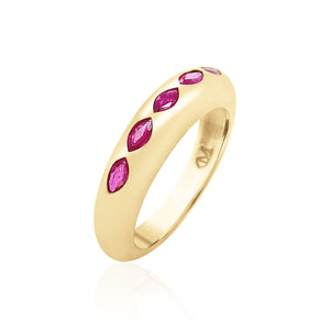 5 Marquise Skinny Nomad Ring - Pink Sapphire