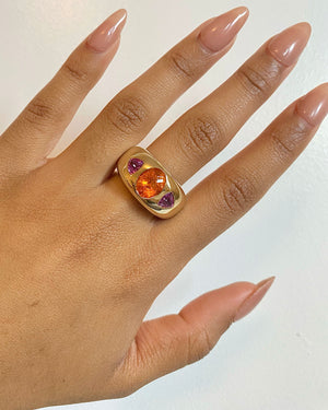 Garnet & Pink Sapphire Chunky Nomad Ring