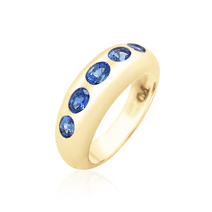 5 Oval Classic Nomad Ring - Blue Sapphire