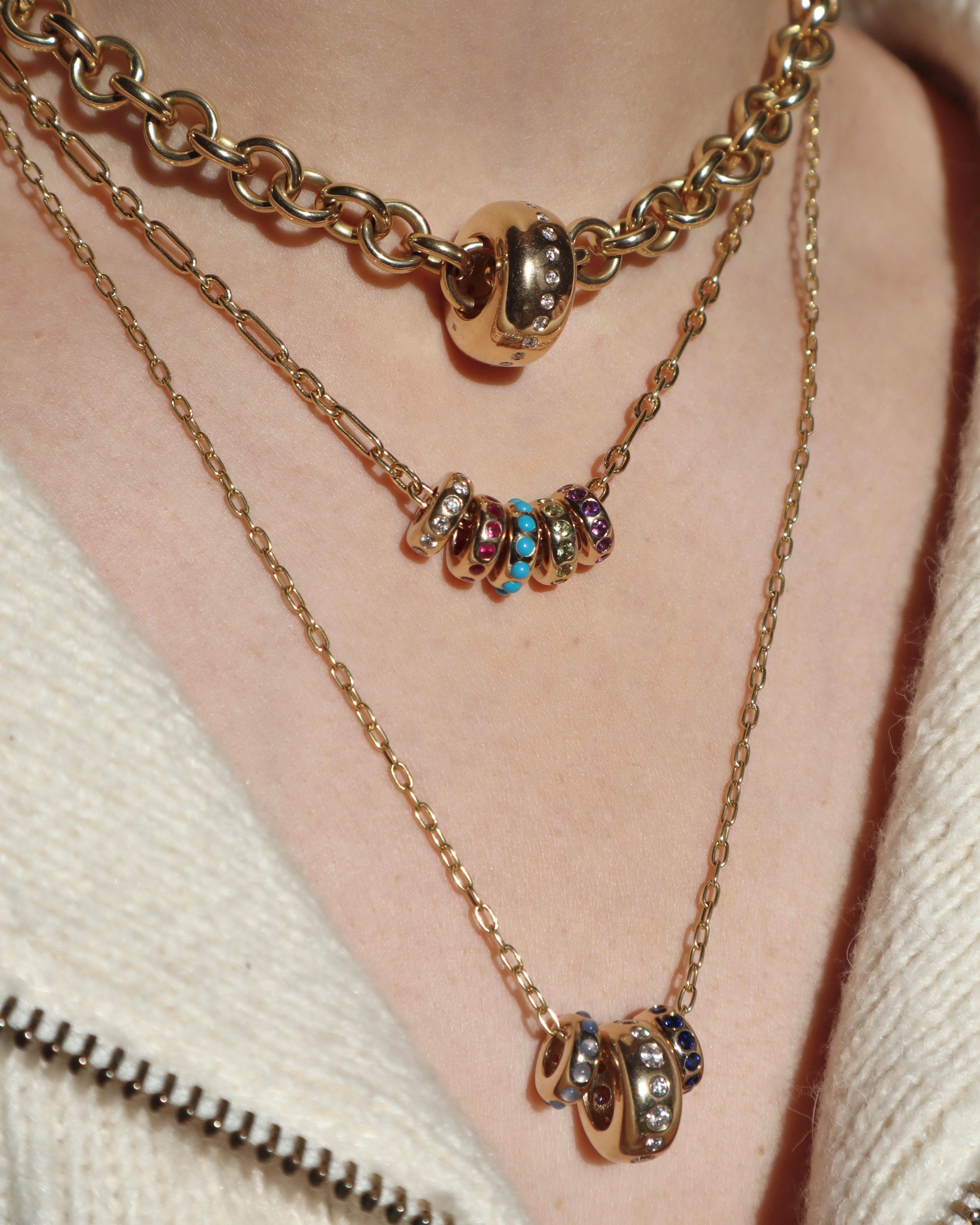Big Bead pink Necklace, 2 Strand Statement Jewelry, magenta pink Chunk –  Polka Dot Drawer