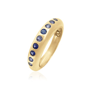 9 Round Skinny Nomad Ring - Blue Sapphire