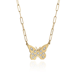 Lindy Small Butterfly Necklace - Diamond
