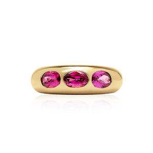 3 Oval Garnet Classic Nomad Ring