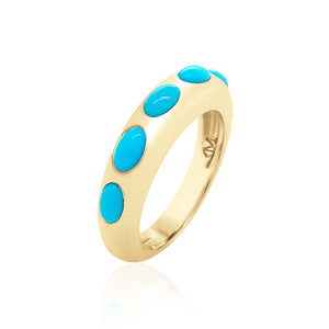 Turquoise 5 Oval Skinny Nomad Ring